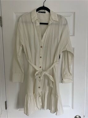 Zara | Dresses | Nwt Zara Long Sleeve Midi Dress Women Med Aline Fall Work  Teacher Modest Dress | Poshmark